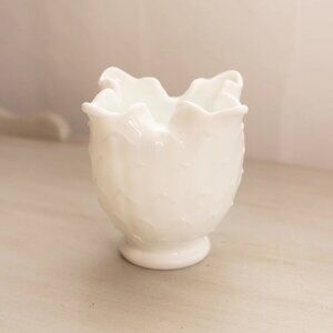 Vintage Imperial Glass Medium White Milk Glass Artichoke Vase